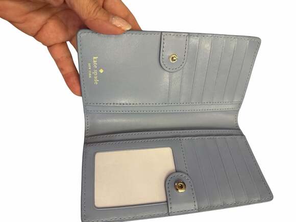 Kate Spade Serrano Place Pearl Studded Continental Wallet Cloud Blue - Picture 3 of 7